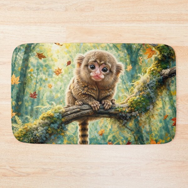 Item preview, Little Marmoset Baby in the Fall Forest designed and sold by m-y-A-I-A-R-T-.