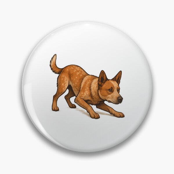 Item preview, Red Heeler In Ready Stance designed and sold by EeStoreHubs.