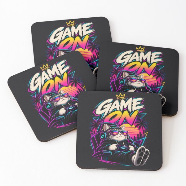 Item preview, Retro Gamer Cat Neon Game On ?? designed and sold by Trend_Nest.