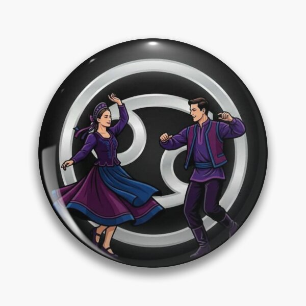 Item preview, Mystical Cancer Dance – Deep Blue & Purple Traditional Folk Couple designed and sold by Addy77shop.