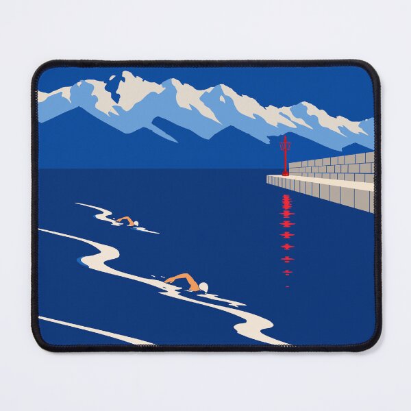 Item preview, Chasing the Horizon | Open Water Swimming Art Print | Retro Swimmer Print | Coastal Sports Art | Swimming Lover Gift designed and sold by Studio pod Burom.