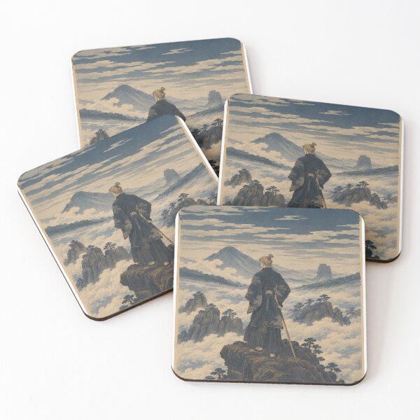 Item preview, Wanderer Above the Sea of Fog in Japanese Ukiyo-e Style designed and sold by theartmess.