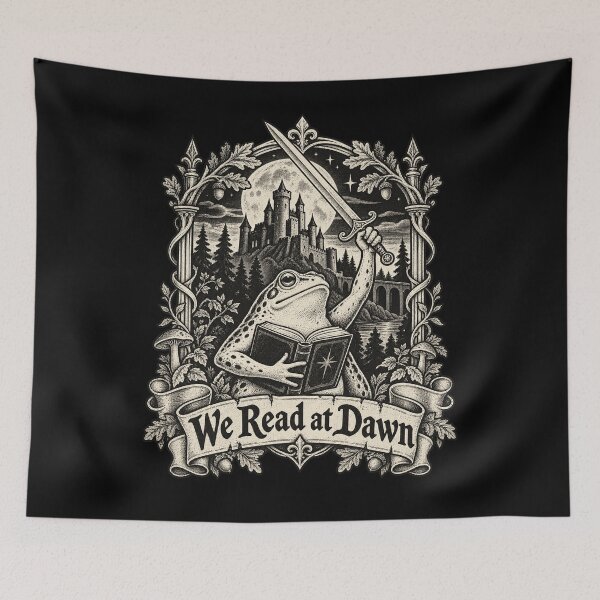 Item preview, We Read At Dawn Dark Academia Frog Fantasy Bookworm Design designed and sold by ZaDonShop.