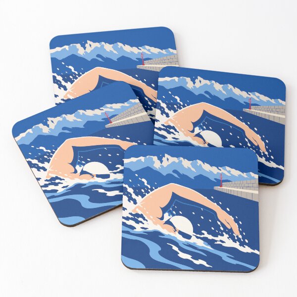 Item preview, Into the Blue | Swimming Art Print | Retro Swimmer  Art | Coastal Sports Print | Swimming Lover Gift designed and sold by Studio pod Burom.
