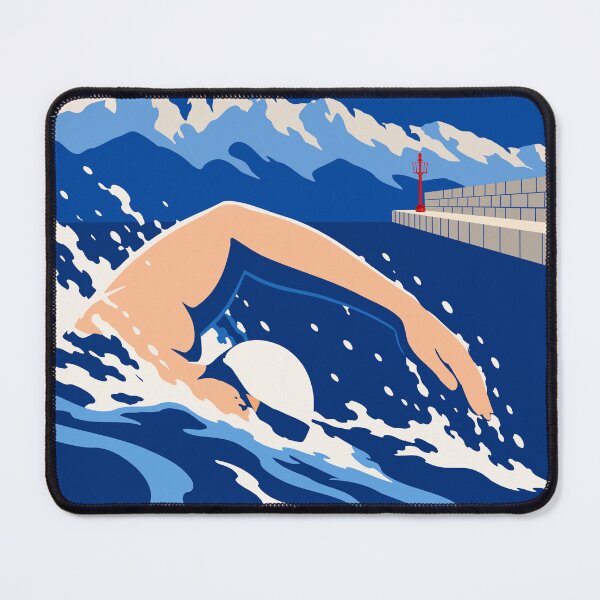 Item preview, Into the Blue | Swimming Art Print | Retro Swimmer  Art | Coastal Sports Print | Swimming Lover Gift designed and sold by Studio pod Burom.