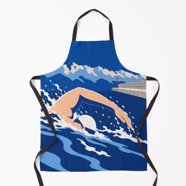 Item preview, Into the Blue | Swimming Art Print | Retro Swimmer Art | Coastal Sports Print | Swimming Lover Gift designed and sold by Studio pod Burom.