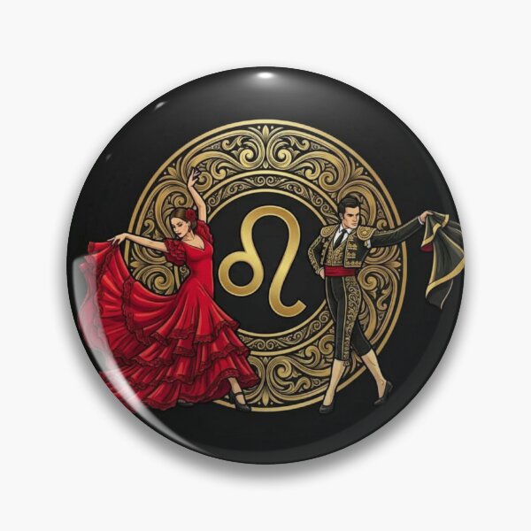 Item preview, Mystical Leo Dance – Dramatic Red & Gold Paso Doble Couple designed and sold by Addy77shop.