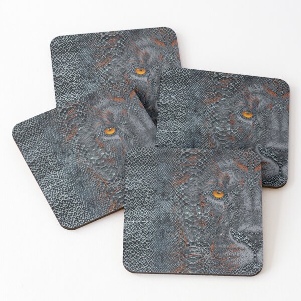 Item preview, Lion Face Reptile Texture Abstract Art designed and sold by GRFORA.