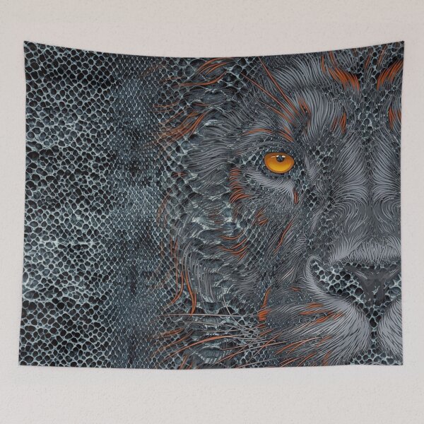 Item preview, Lion Face Reptile Texture Abstract Art designed and sold by GRFORA.