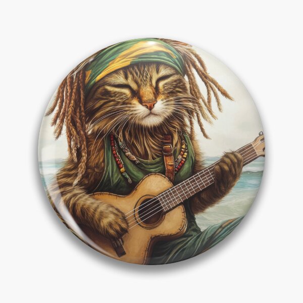 Artikelvorschau, Rasta-Katze-Musiker entworfen und verkauft von Surprised Hen.