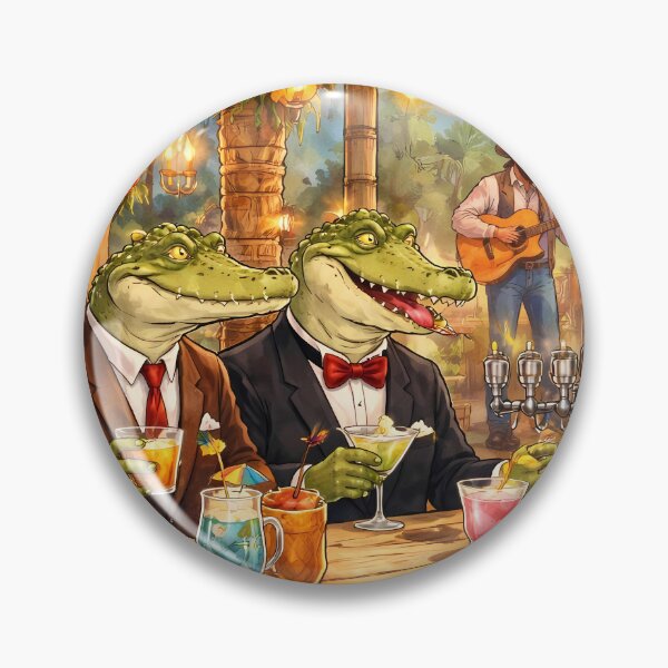 Item preview, Crocodiles Enjoying Tropical Drinks designed and sold by cuprum.
