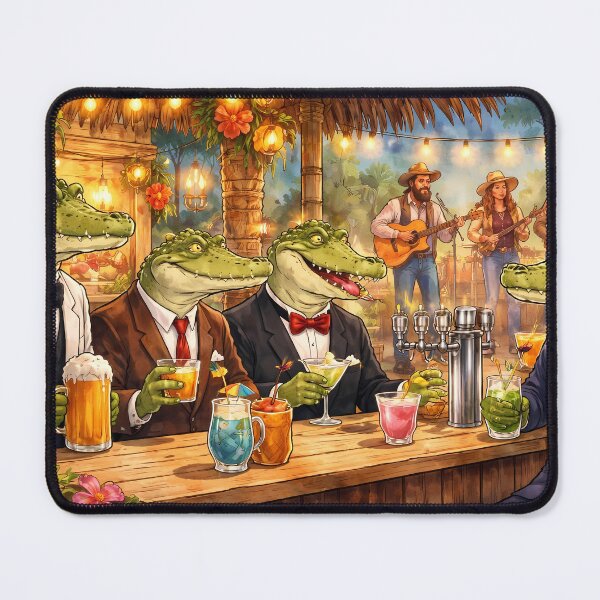 Item preview, Crocodiles Enjoying Tropical Drinks designed and sold by cuprum.