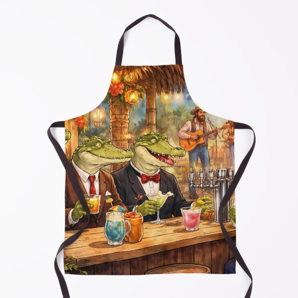 Item preview, Crocodiles Enjoying Tropical Drinks designed and sold by cuprum.