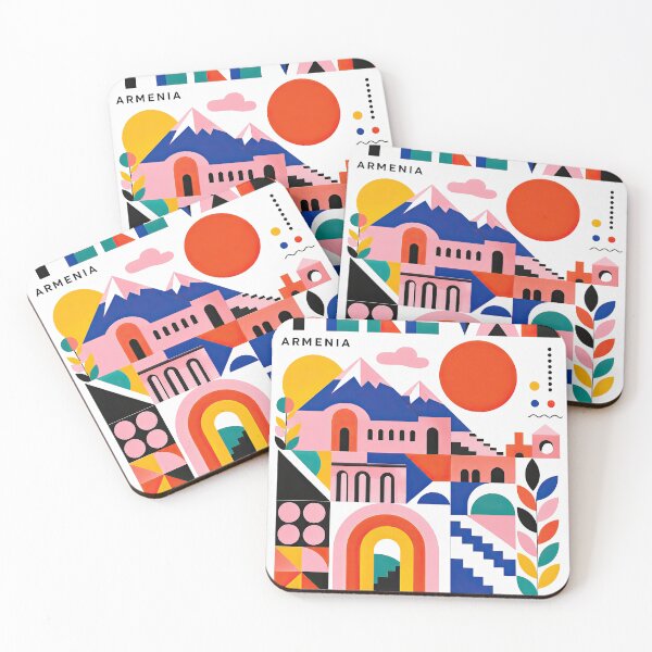 Item preview, Colorful geometric Armenian-inspired poster featuring the word Y designed and sold by ckybe.