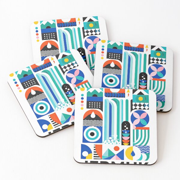 Item preview, Colorful geometric poster featuring abstract architectural and l designed and sold by ckybe.