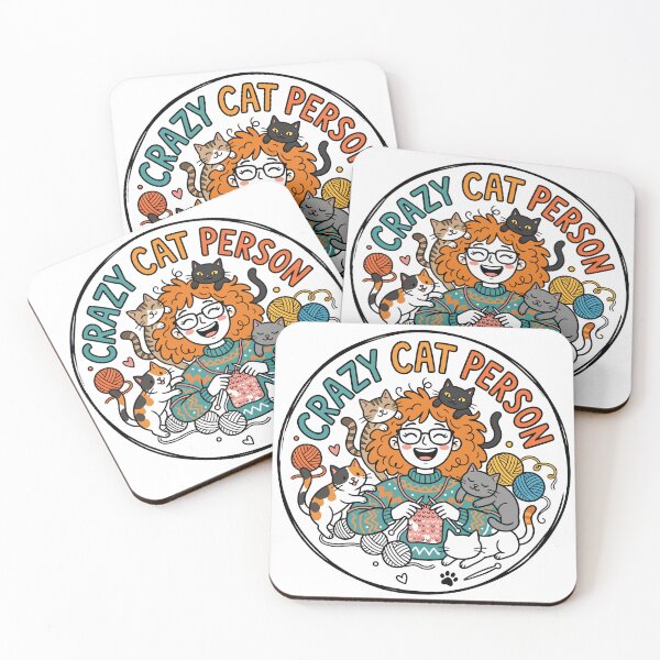 Item preview, Crazy Cat Person - Cute Knitting & Cats Lover Badge designed and sold by MyLeoTee.
