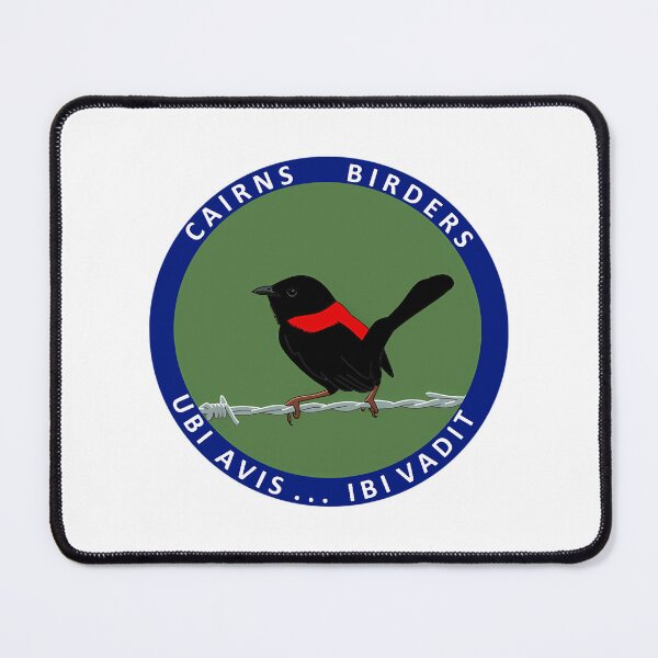 Item preview, Red-Backed Fairywren On Barbed Wire With Cairns Birders Logo designed and sold by EeStoreHubs.