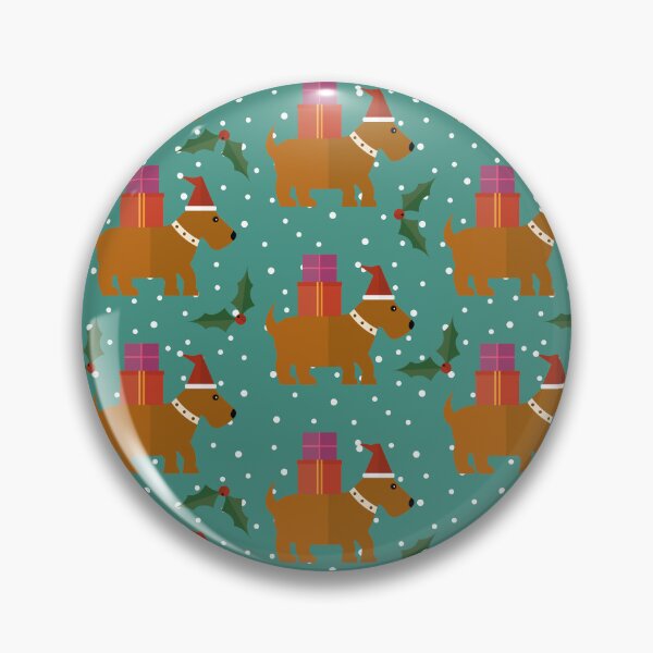 Item preview, Christmas dogs on blue designed and sold by reneesillus.