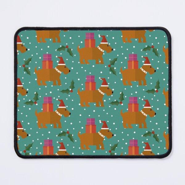 Item preview, Christmas dogs on blue designed and sold by reneesillus.