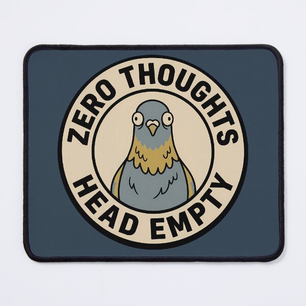 Item preview, Zero Thoughts Head Empty Retro Pigeon Badge designed and sold by DripCultureLab.