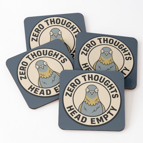 Item preview, Zero Thoughts Head Empty Retro Pigeon Badge designed and sold by DripCultureLab.