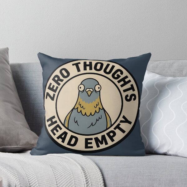 Item preview, Zero Thoughts Head Empty Retro Pigeon Badge designed and sold by DripCultureLab.