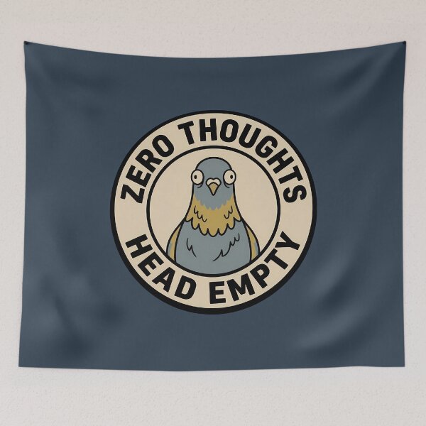 Item preview, Zero Thoughts Head Empty Retro Pigeon Badge designed and sold by DripCultureLab.