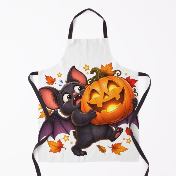 Item preview, Funny Halloween Bat – Struggling with a Giant Pumpkin designed and sold by Clothes With Smiling Animals Walt Gral.