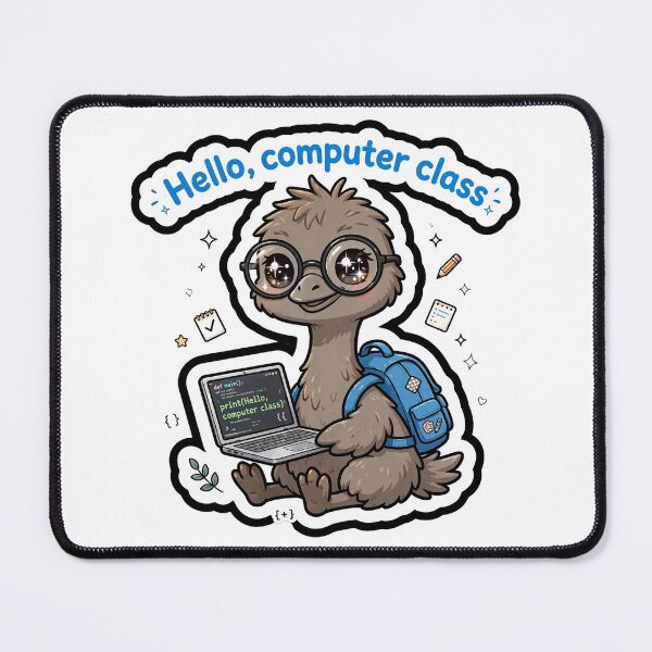 Item preview, Cute Emu Computer Class Coding Sticker designed and sold by Wildlife-Walk.