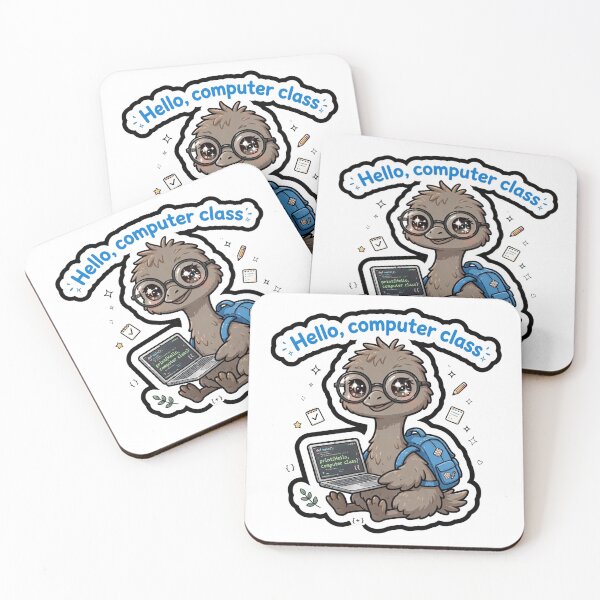 Item preview, Cute Emu Computer Class Coding Sticker designed and sold by Wildlife-Walk.