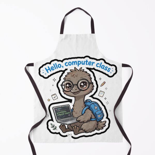 Item preview, Cute Emu Computer Class Coding Sticker designed and sold by Wildlife-Walk.