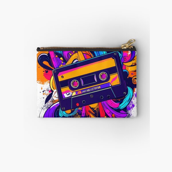 Item preview, Retro Cassette Tape Explosion | Neon 80s Music Aesthetic | Synthwave Mix Tape Art designed and sold by dj-illustration.
