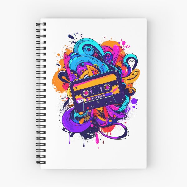 Item preview, Retro Cassette Tape Explosion | Neon 80s Music Aesthetic | Synthwave Mix Tape Art designed and sold by dj-illustration.