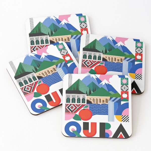Item preview, Colorful geometric Azerbaijan-themed graphic featuring mountains designed and sold by ckybe.
