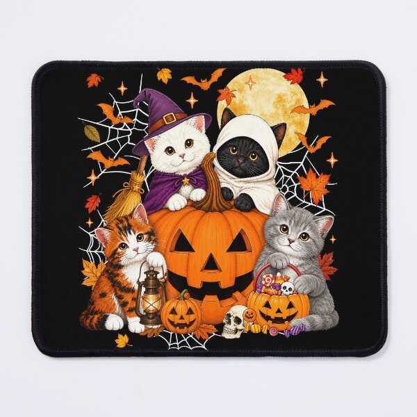 Item preview, Cute Halloween Cats Pumpkin Ghost Witch Crew designed and sold by varin-studio.