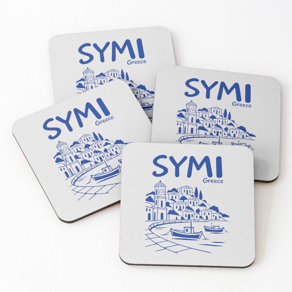 Item preview, Symi Greece Gialos Harbor Blue Line designed and sold by MavtM.