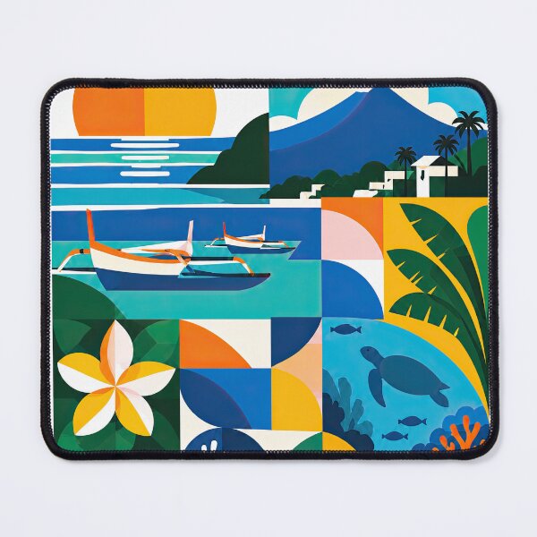 Item preview, Colorful Bali, Indonesia travel poster featuring a geometric designed and sold by ckybe.