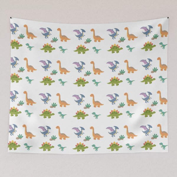 Item preview, Cute Dinosaurs Pterodactyl Stegosaurus TRex Brachiosaurus Vector Sticker Pack designed and sold by ElenMart.