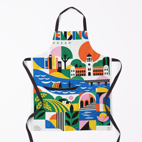 Item preview, Colorful editorial-style Bangladesh travel poster featuring Dhak designed and sold by ckybe.