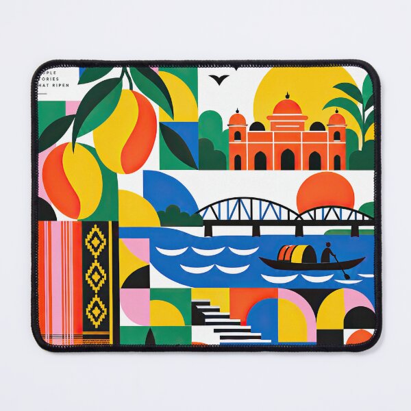 Item preview, Colorful geometric Bangladesh travel poster featuring the nation designed and sold by ckybe.