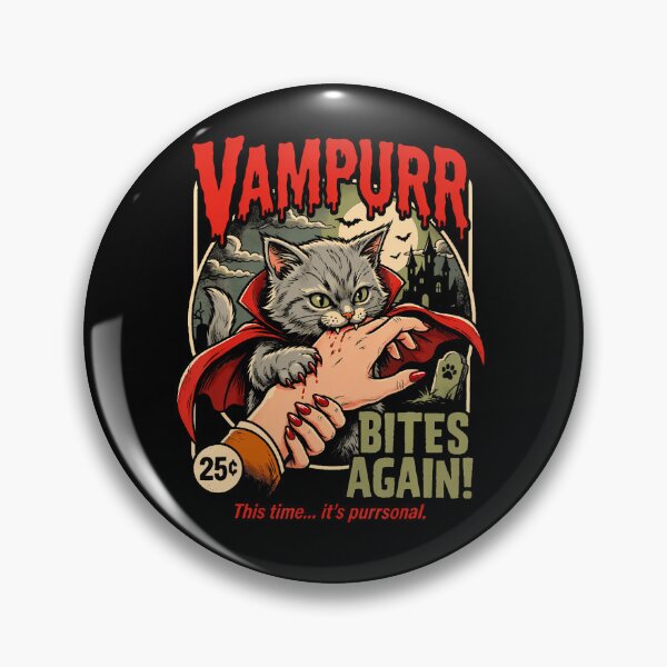 Item preview, Vampurr Bites Again Funny Cat Halloween Vintage Graphic designed and sold by snailslowdance.