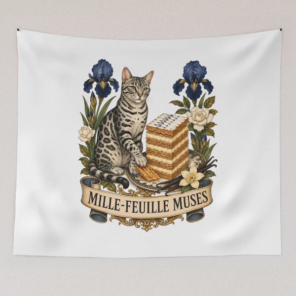 Item preview, Mille Feuille Muses Bengal Cat Art designed and sold by Old's Cool Cat Studio.
