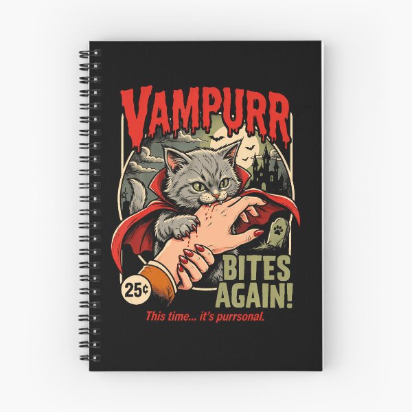 Item preview, Vampurr Bites Again Funny Cat Halloween Vintage Graphic designed and sold by snailslowdance.