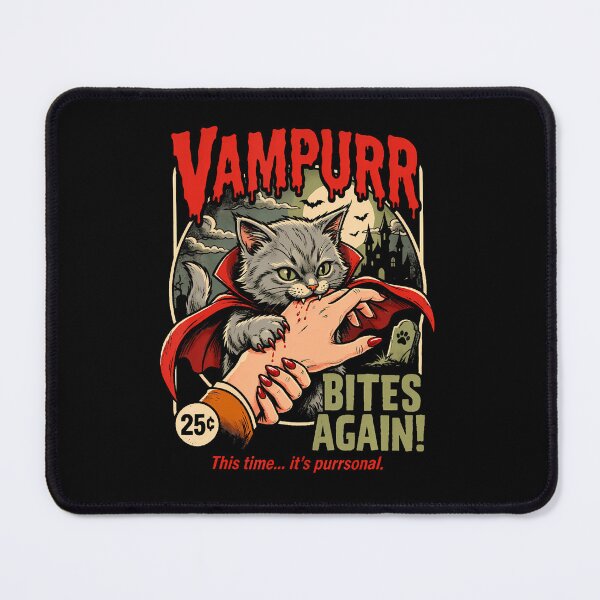 Item preview, Vampurr Bites Again Funny Cat Halloween Vintage Graphic designed and sold by snailslowdance.