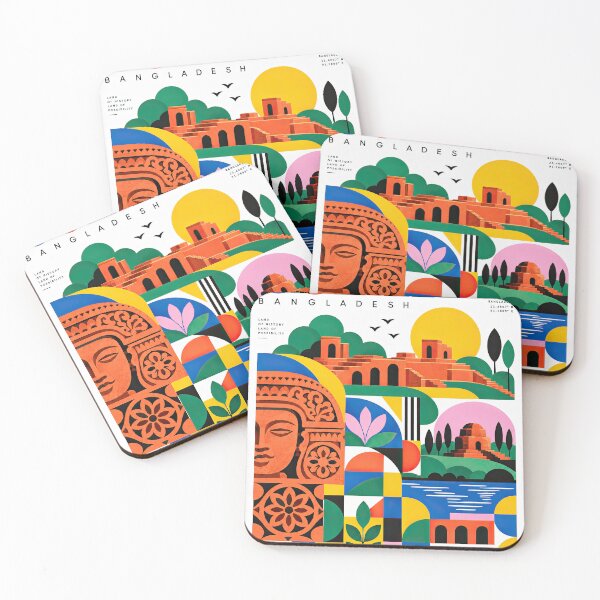 Item preview, Colorful geometric collage featuring a Bangladesh-inspired lands designed and sold by ckybe.