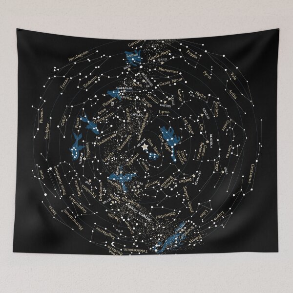 Item preview, Elegant Celestial Star Map with mythological snake motifs designed and sold by Starpuffdesign.