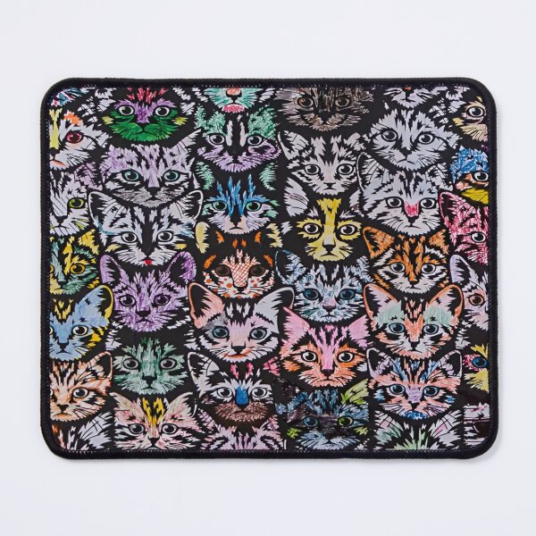 Item preview, Cat Faces A Kaleidoscope of Colorful Feline Faces Patterns Against a Dark Background designed and sold by Matt_Smith.