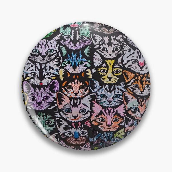 Item preview, Cat Faces A Kaleidoscope of Colorful Feline Faces Patterns Against a Dark Background designed and sold by Matt_Smith.