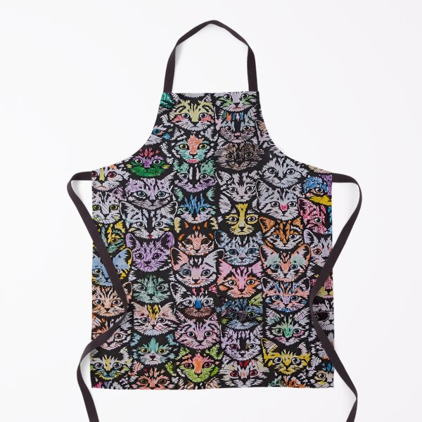 Item preview, Cat Faces A Kaleidoscope of Colorful Feline Faces Patterns Against a Dark Background designed and sold by Matt_Smith.