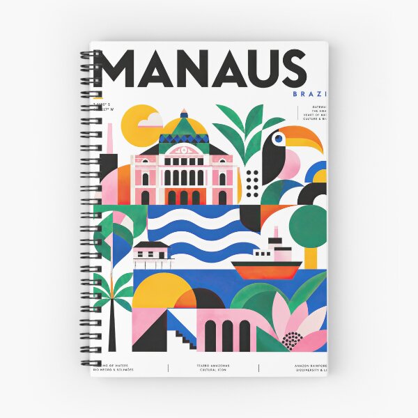 Item preview, Colorful illustrated poster celebrating Manaus, Brazil, with lan designed and sold by ckybe.